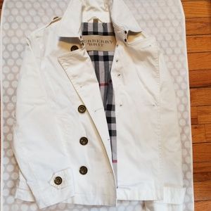 BURBERRY Brit white Cropped Trench 1/4 sleeve